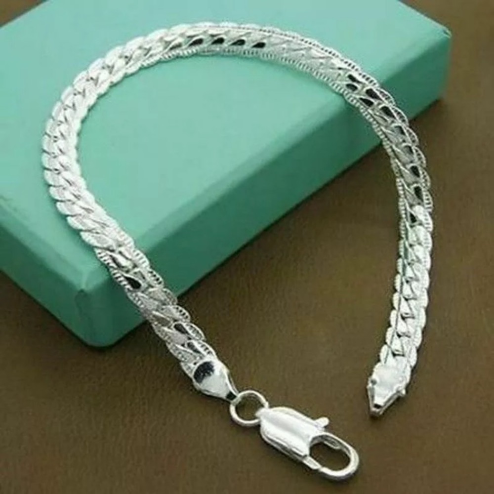 NEW S925 Sterling Silver Bracelet 5MM Snake Chain - Picture 2 of 8